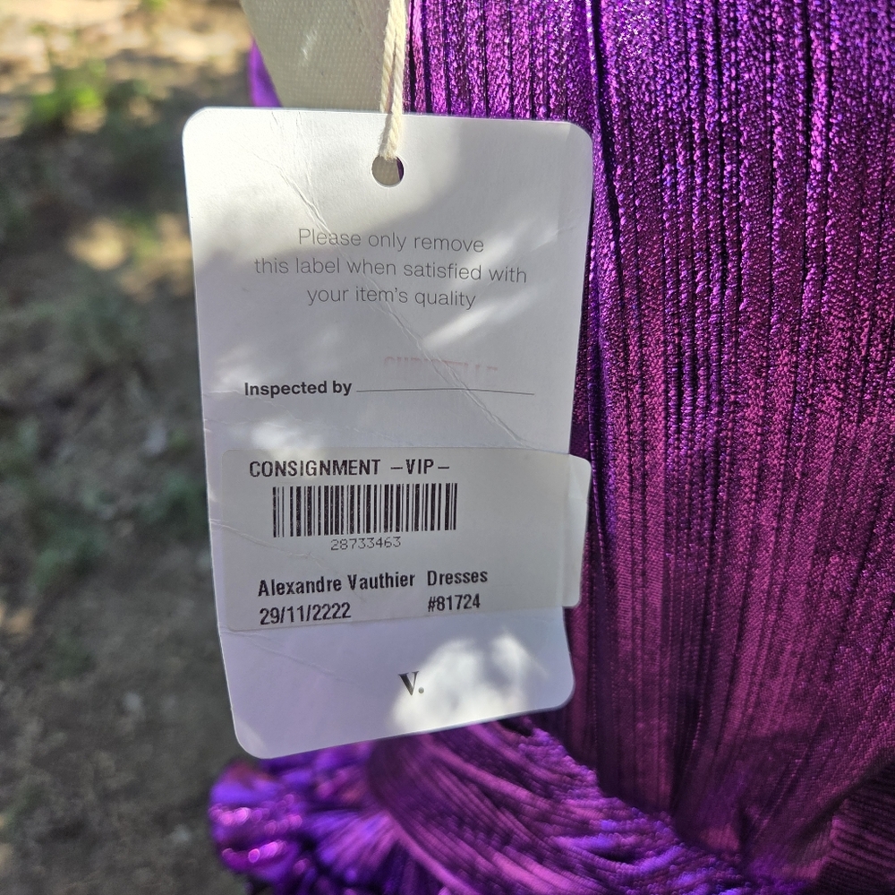 Miley Cyrus Alexandre Vauthier Purple One-Shoulder Ruffle Dress Size 36 - Picture 9 of 16